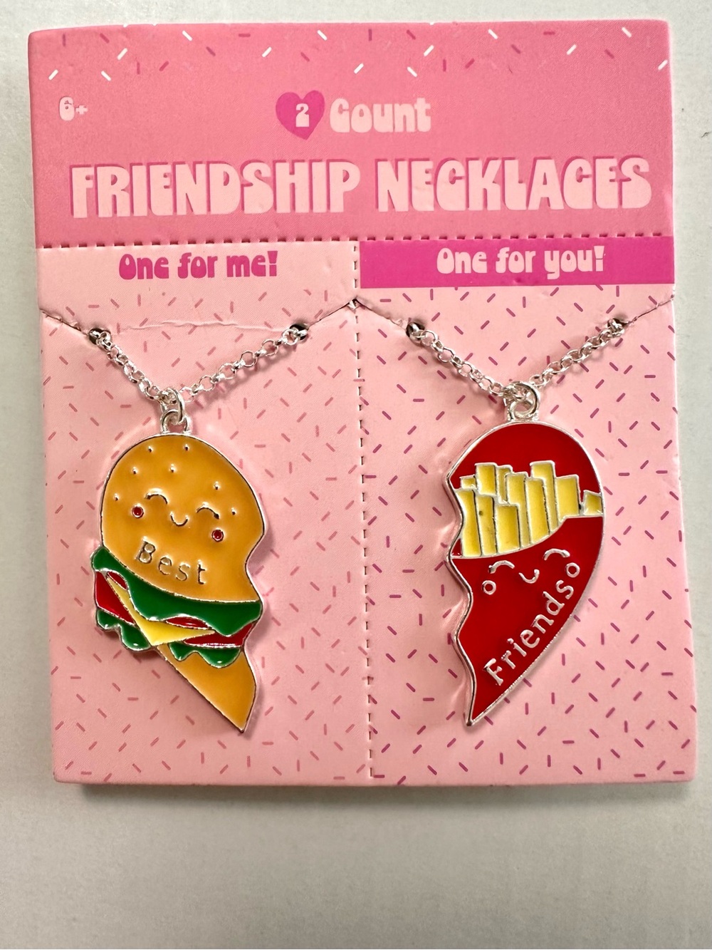 BFF Burger And Fries Cute Heart Acrylic Necklaces lot of 10 NIP